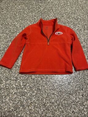 Children's Orange Quarter-Zip Fleece Pullover with Crest